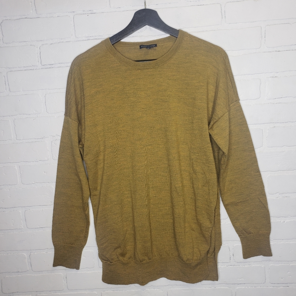 Eileen Fisher Wool Crewneck Open Side Sweater